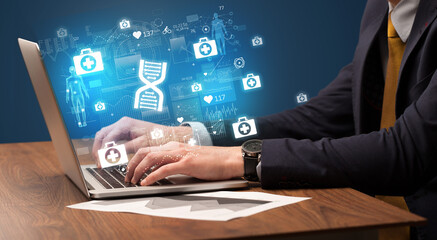 hand browsing on the internet for medical issues