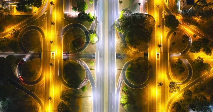 4K Amazing Drone Hyperlapse Brasilia Brazil DF-002 Highway at Night