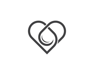 Heart with Water Drop Logo Concept icon sign symbol Element Design. Ecology, health Care, Droplet, Love Logotype. Vector illustration template