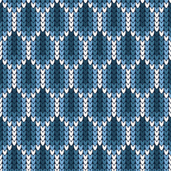 Abstract minimalistic blue sweater pattern.