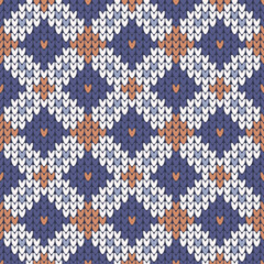 Geometric abstract blue-white seamless pattern.