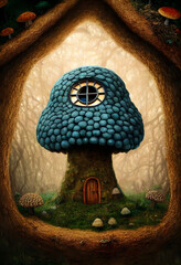 Cute illustration of a musshroom house