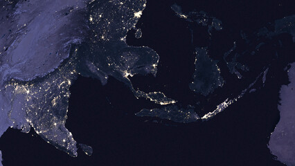 Earth globe by night focused on Southeast Asia © pyty