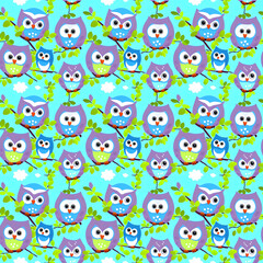 infinite pattern of cute owls