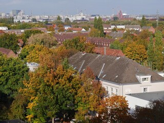 Blick vom Energiebunker aus auf Hamburg