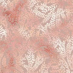 Rose gold. Vector decorative background with rose gold effect. Gold foil texture. - 540346211