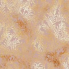Rose gold. Vector decorative background with rose gold effect. Gold foil texture. - 540346215