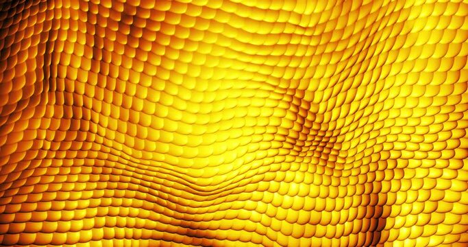 Abstract background with waves of iridescent moving snake scales. Screensaver beautiful video animation in high resolution 4k