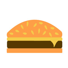 simple flat cheeseburger