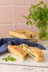 Spinach puff pastry with ricotta cheese