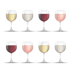 Red White and Rose Wine Glasses