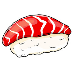 Tuna Sushi with Seaweed Illustration