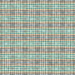 Teal rustic coastal beach house check fabric tile. Seamless sailor flannel textile gingham repeat swatch.