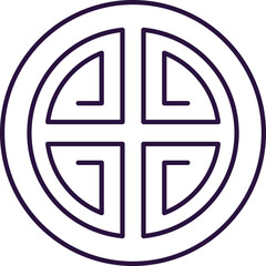 Chinese New Year concept. Vector line icon of Chinese symbol Lu. Editable stroke drawn with thin line. Sign and symbol perfect for internet stores, shops, books, web sites, apps