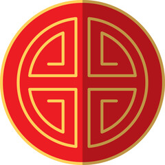 Chinese New Year. Vector flat icon of Chinese symbol Lu for web sites, apps, books, adverts, articles and other places. Vibrant illustration