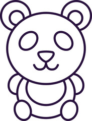 Chinese New Year concept. Vector line icon of panda. Editable stroke drawn with thin line. Sign and symbol perfect for internet stores, shops, books, web sites, apps