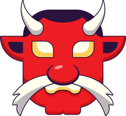Chinese New Year. Vector detailed cartoon illustration of red Chinese demon for web sites, articles, books, adverts, apps and other places