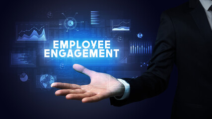 Hand of Businessman holding motivational message