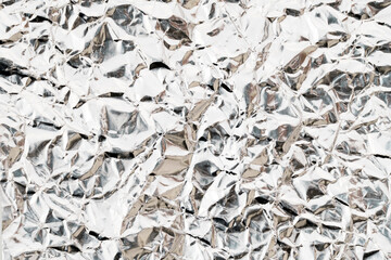 しわくちゃな色紙　銀色　テクスチャ