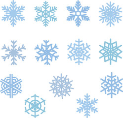雪の結晶イラストセット