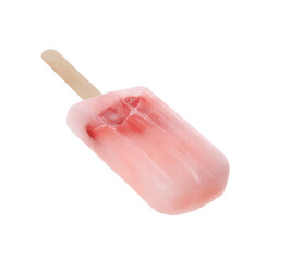 Tasty ice pop isolated on white. Fruit popsicle