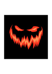 illustration of halloween pumpkin smile in the dark