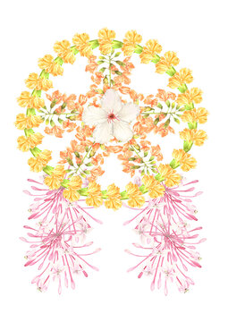Philippine flora Christmas lantern parol with Narra flowers