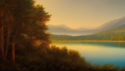 Fototapeta premium Landscape generated by AI