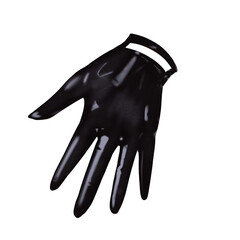 Black leather gloves icon. Realistic illustration of leather gloves for web design isolated on transparent background.