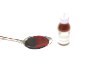 Liquid medicine on spoon