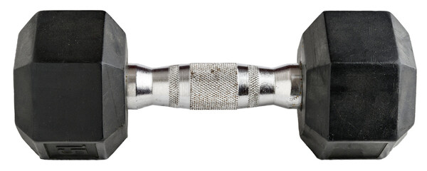 Single classic rubber encased hex dumbbell hand weight
