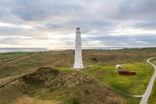 Drone aerial photograph of Cape Wickham Lighthouse