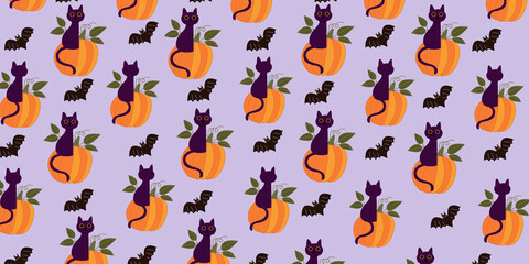 Cute Halloween  Cartoon digital  painting Set pattern wallpaper 