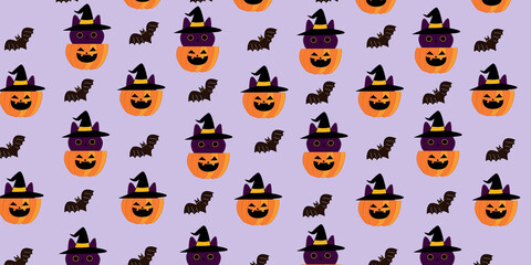 Cute Halloween  Cartoon digital  painting Set pattern wallpaper 