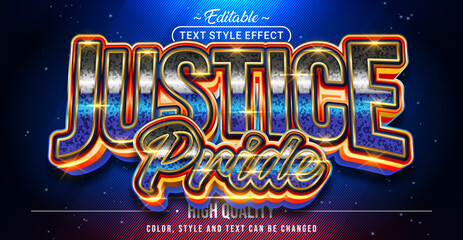 Obraz premium Editable text style effect - Justice Pride text style theme.