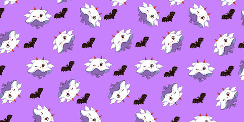 Cute Halloween  Cartoon digital  painting Set pattern wallpaper 