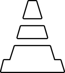 Traffic cone - black vector icon on white background.eps