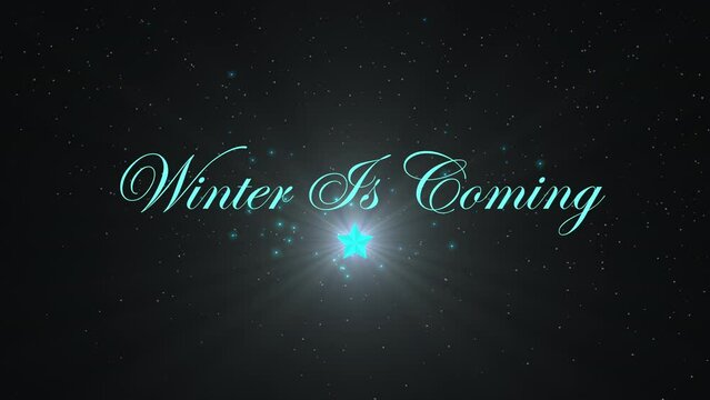 Winter Is Coming with fall snowflake and star in galaxy, motion holidays and winter style background for New Year and Merry Christmas