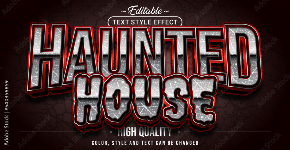 Poster Editable text style effect - Haunted House text style theme.