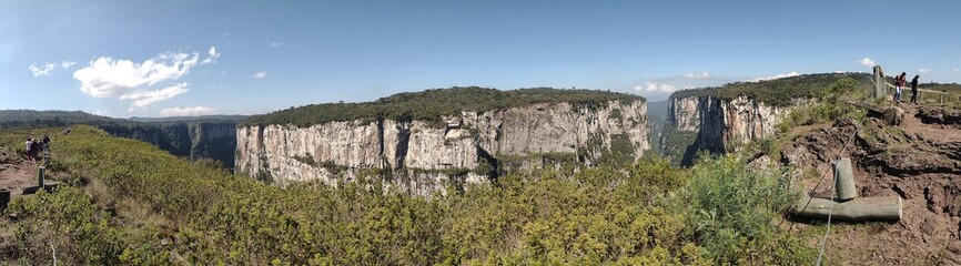 View of a beautiful landscape. Cliffs and blue sky. 