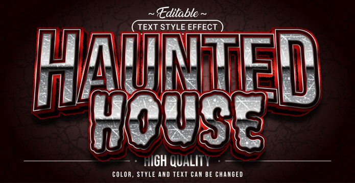 Editable text style effect - Haunted House text style theme.