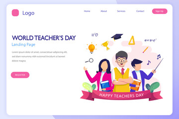 world teachers day icon set. Flat vector template Style Suitable for Web Landing Page.