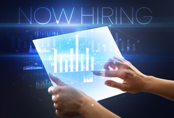 Hand holding futuristic, business concept