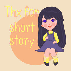 Cute Girl in Cosplay  Cartoon digital  painting Set pattern wallpaper 