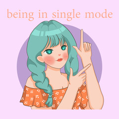 Cute Girl in Cosplay  Cartoon digital  painting Set pattern wallpaper 