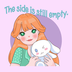 Cute Girl in Cosplay  Cartoon digital  painting Set pattern wallpaper 