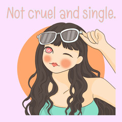 Cute Girl in Cosplay  Cartoon digital  painting Set pattern wallpaper 