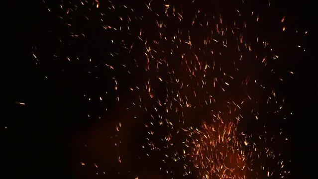 Orange Color Fire Sparks At Night - Asheville, North Carolina