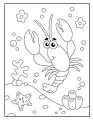 Lobster coloring pages for kids