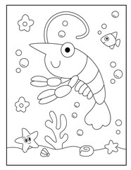 Lobster coloring pages for kids